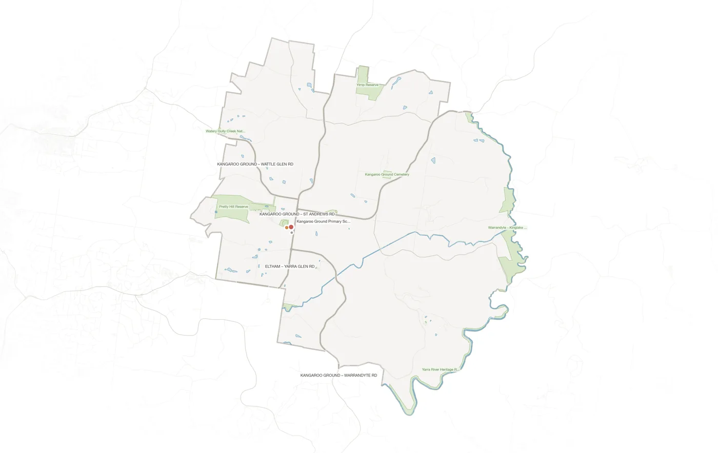 Kangaroo Ground urban fabric map