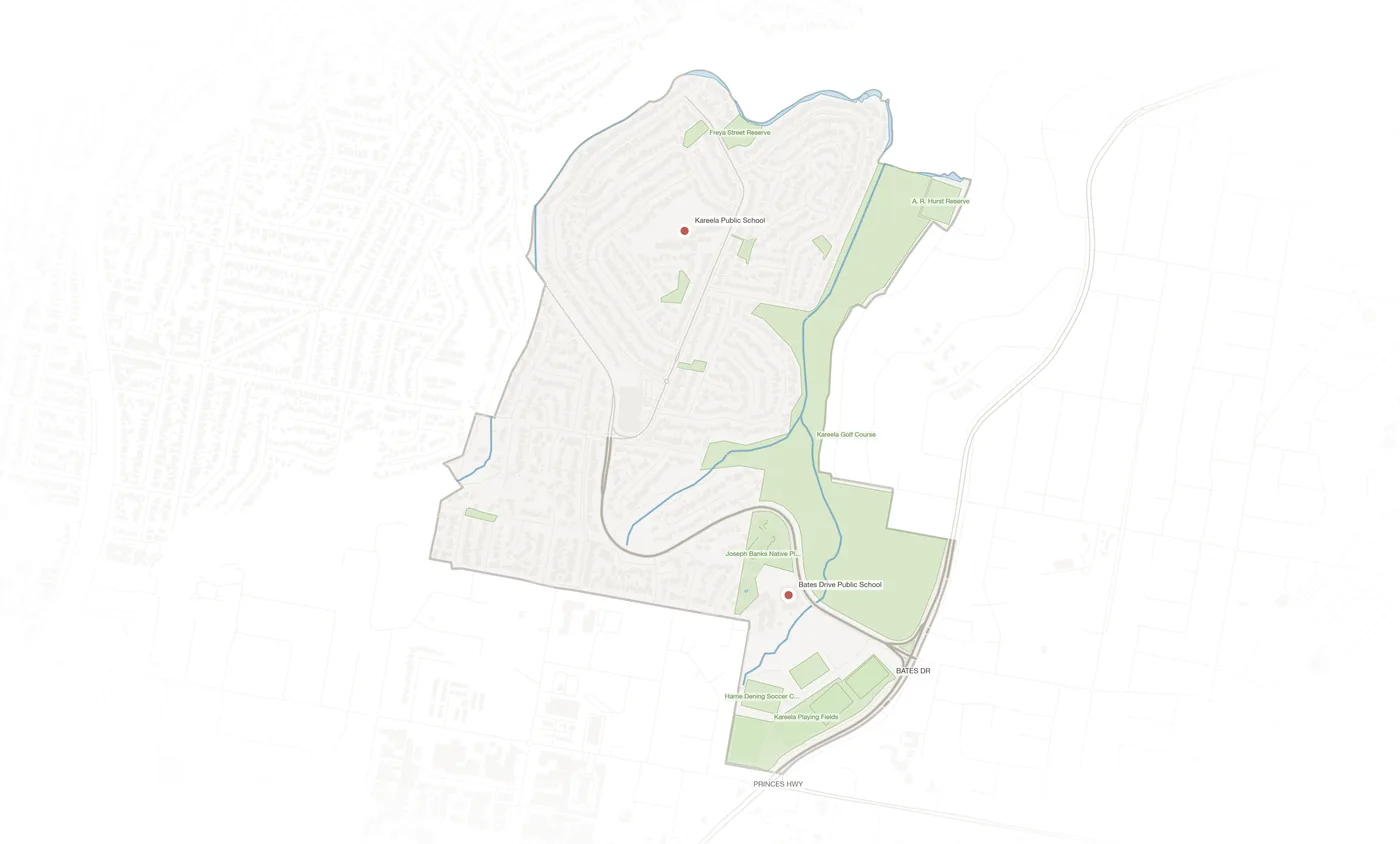 Kareela urban fabric map