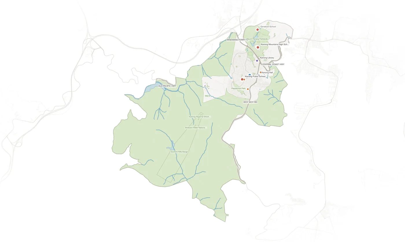 Kariong urban fabric map