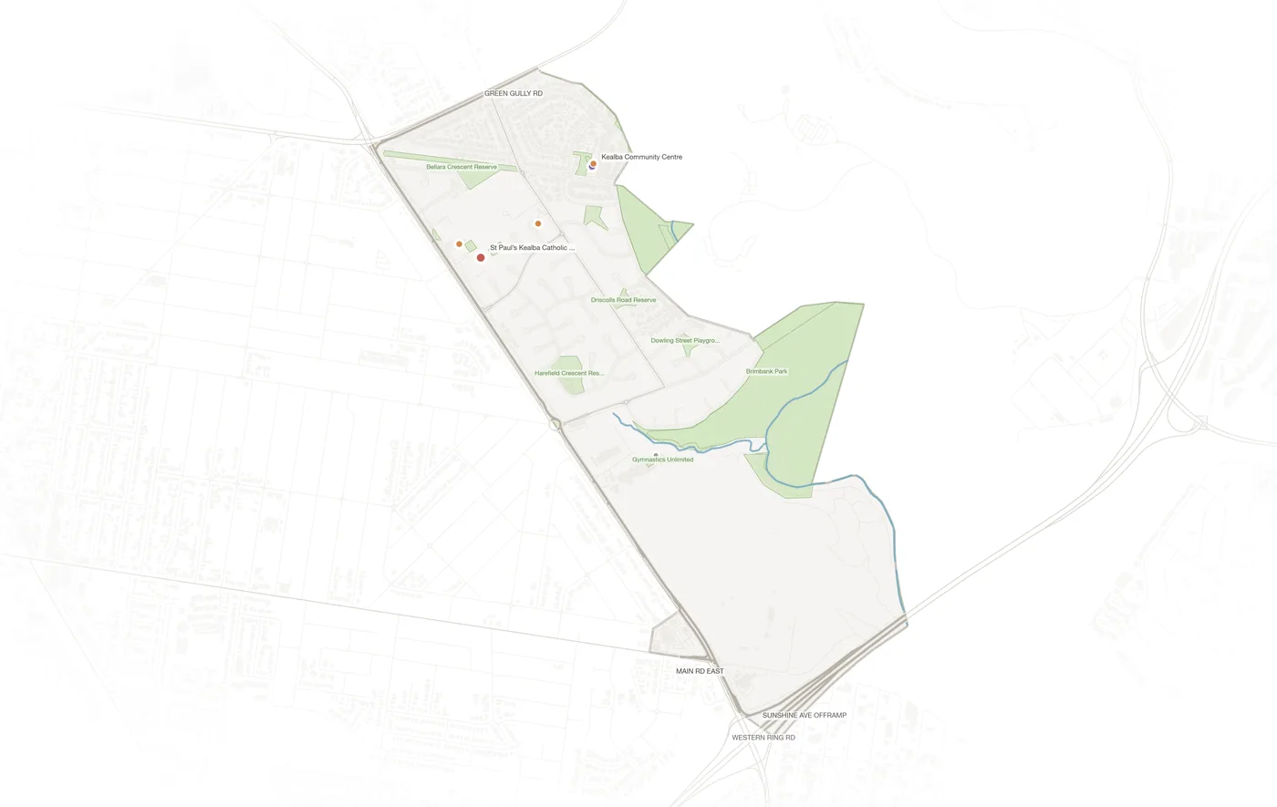 Kealba urban fabric map