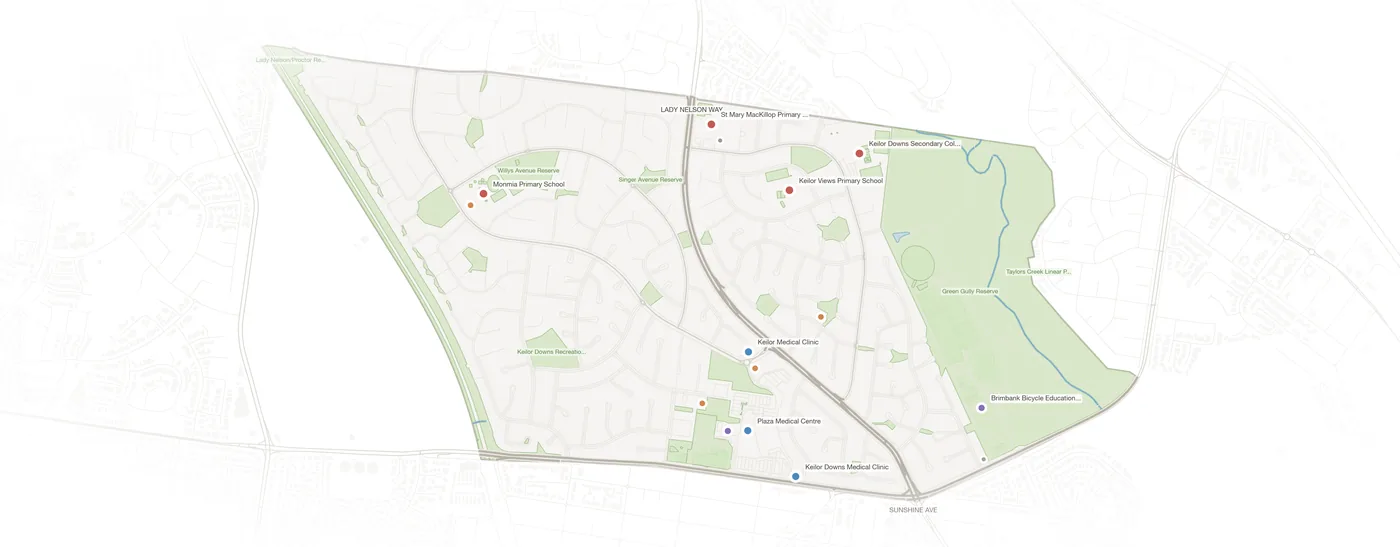 Keilor Downs urban fabric map