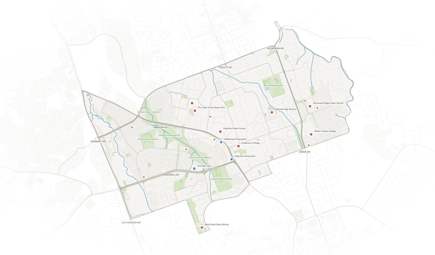 Kellyville urban fabric map