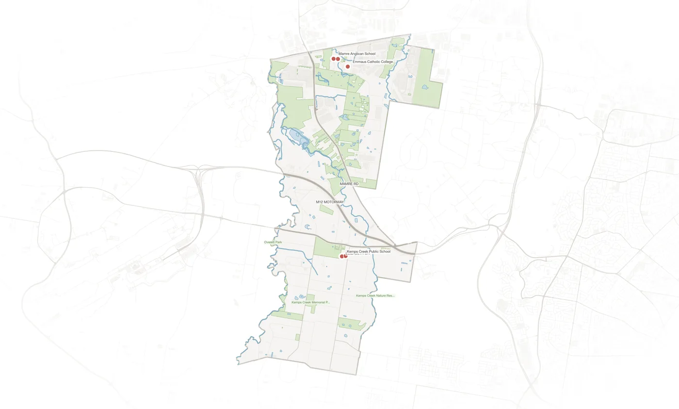Kemps Creek urban fabric map