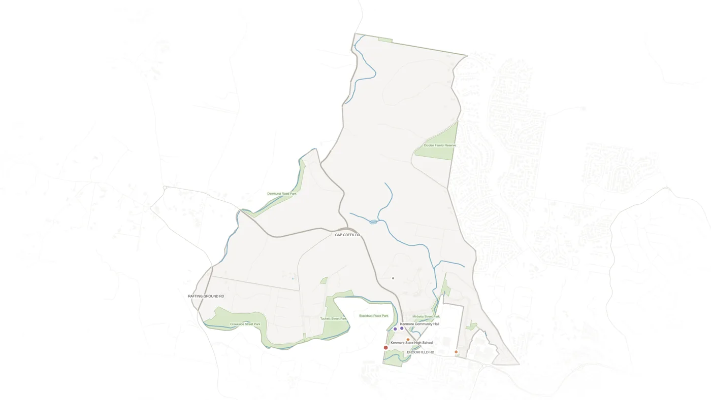 Kenmore Hills urban fabric map