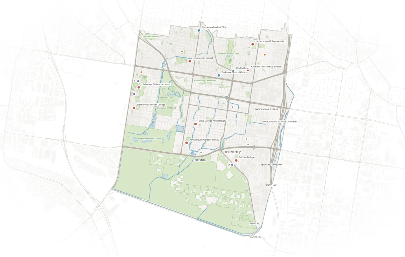 Keysborough urban fabric map
