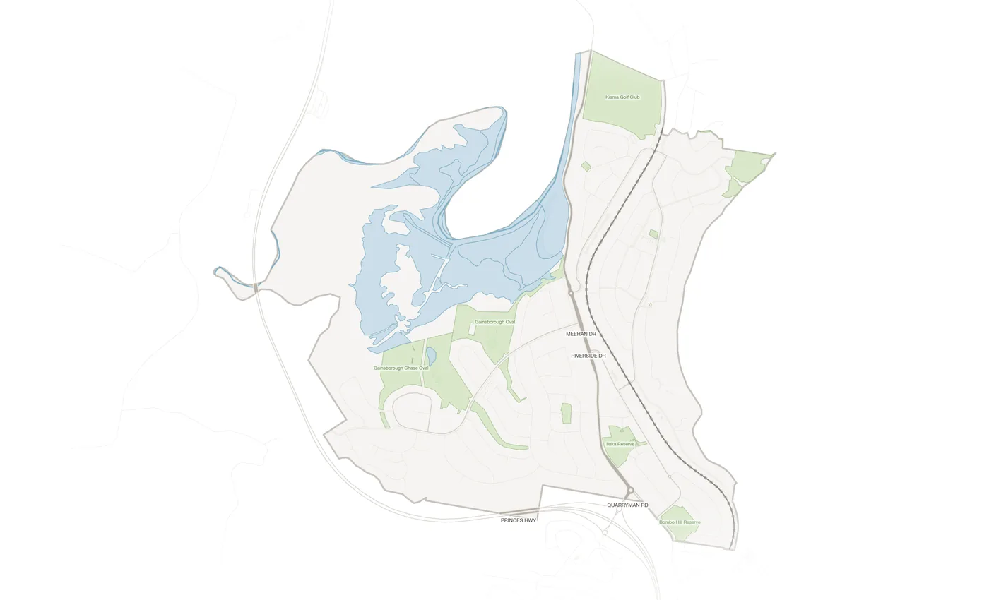 Kiama Downs urban fabric map