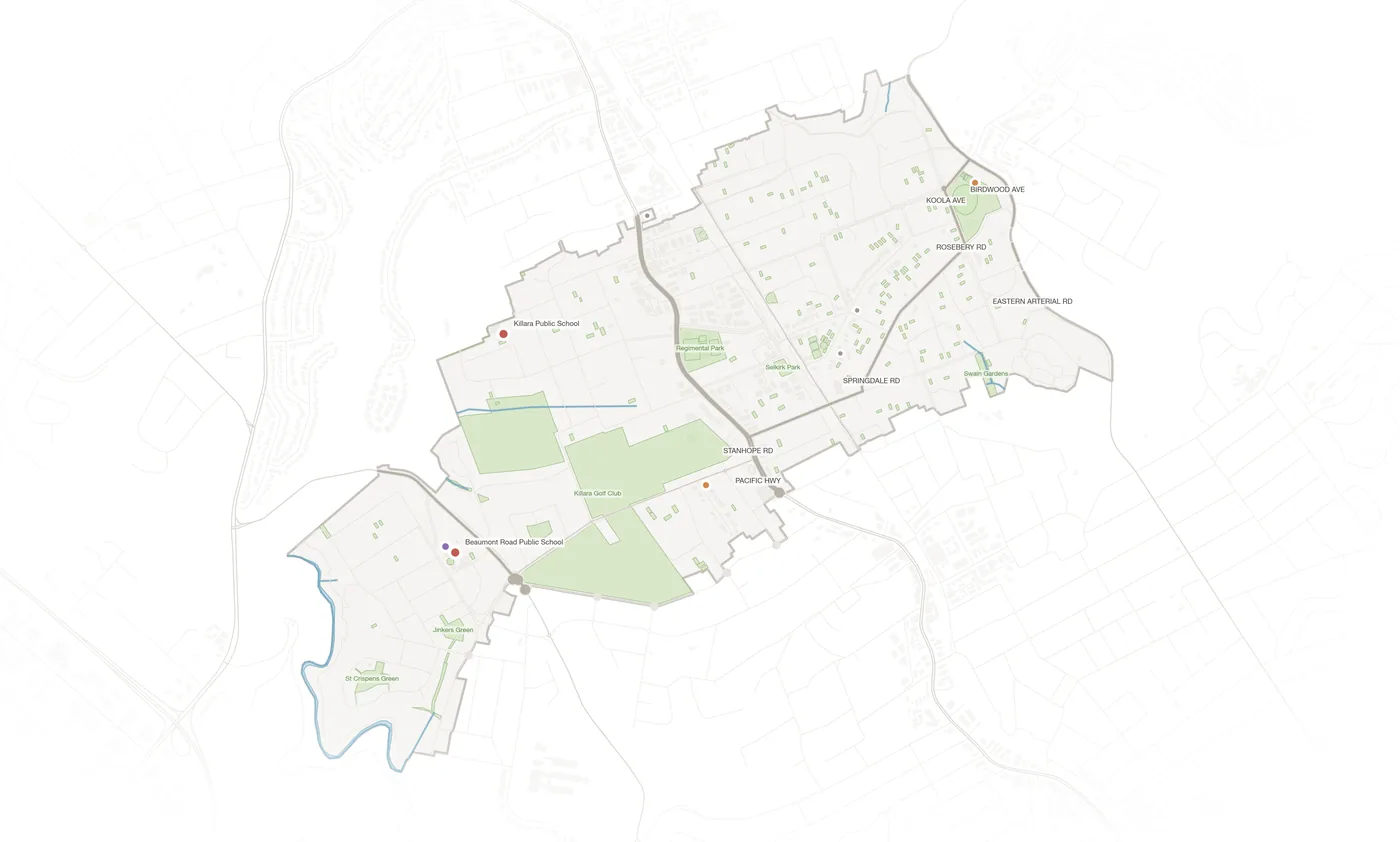 Killara urban fabric map
