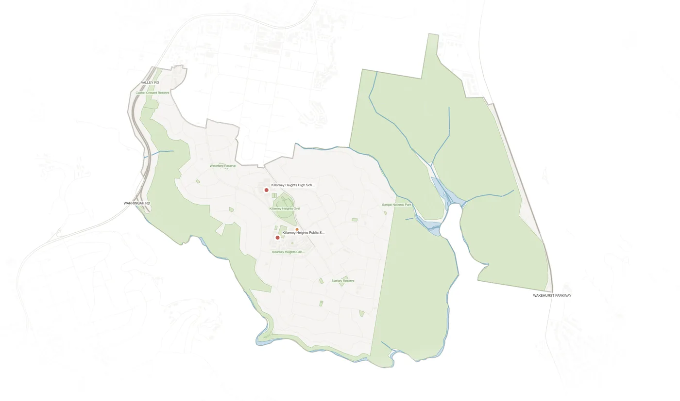 Killarney Heights urban fabric map