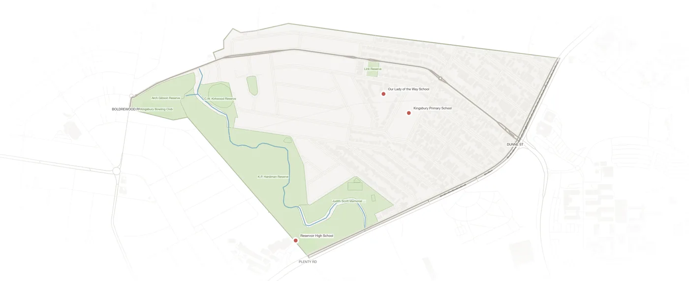 Kingsbury urban fabric map
