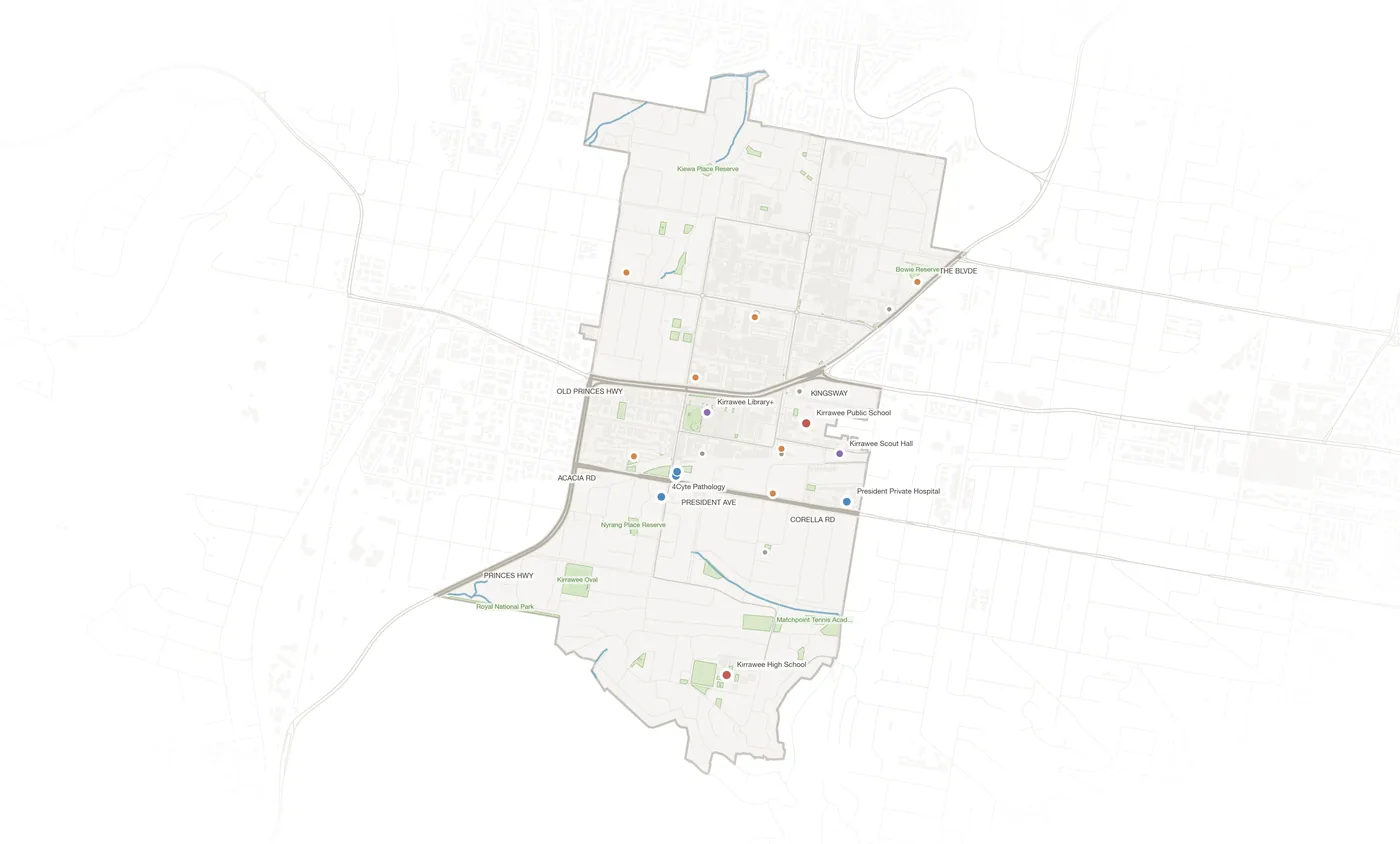 Kirrawee urban fabric map