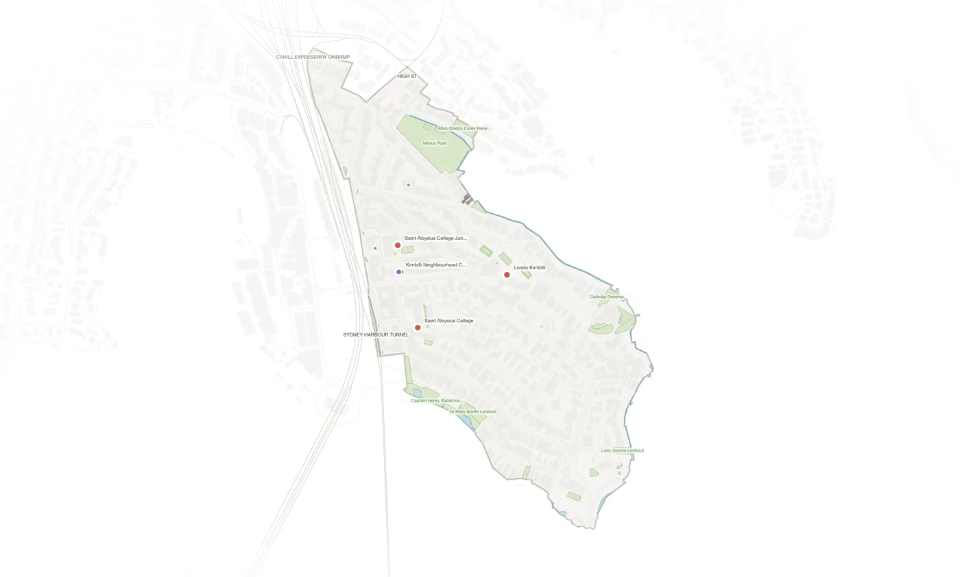 Kirribilli urban fabric map
