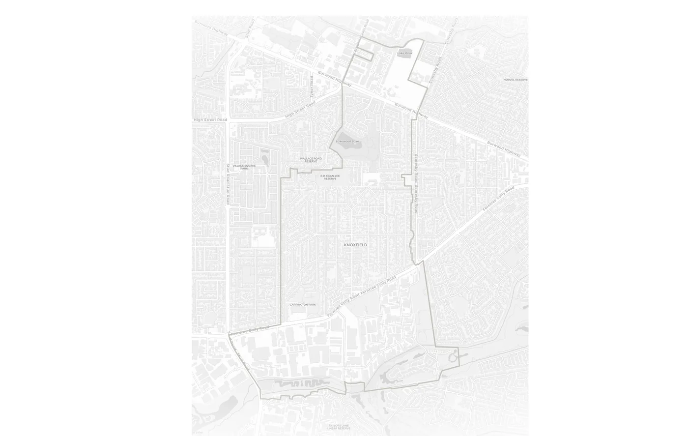 Knoxfield urban fabric map