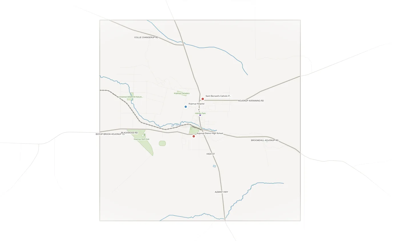 Kojonup urban fabric map
