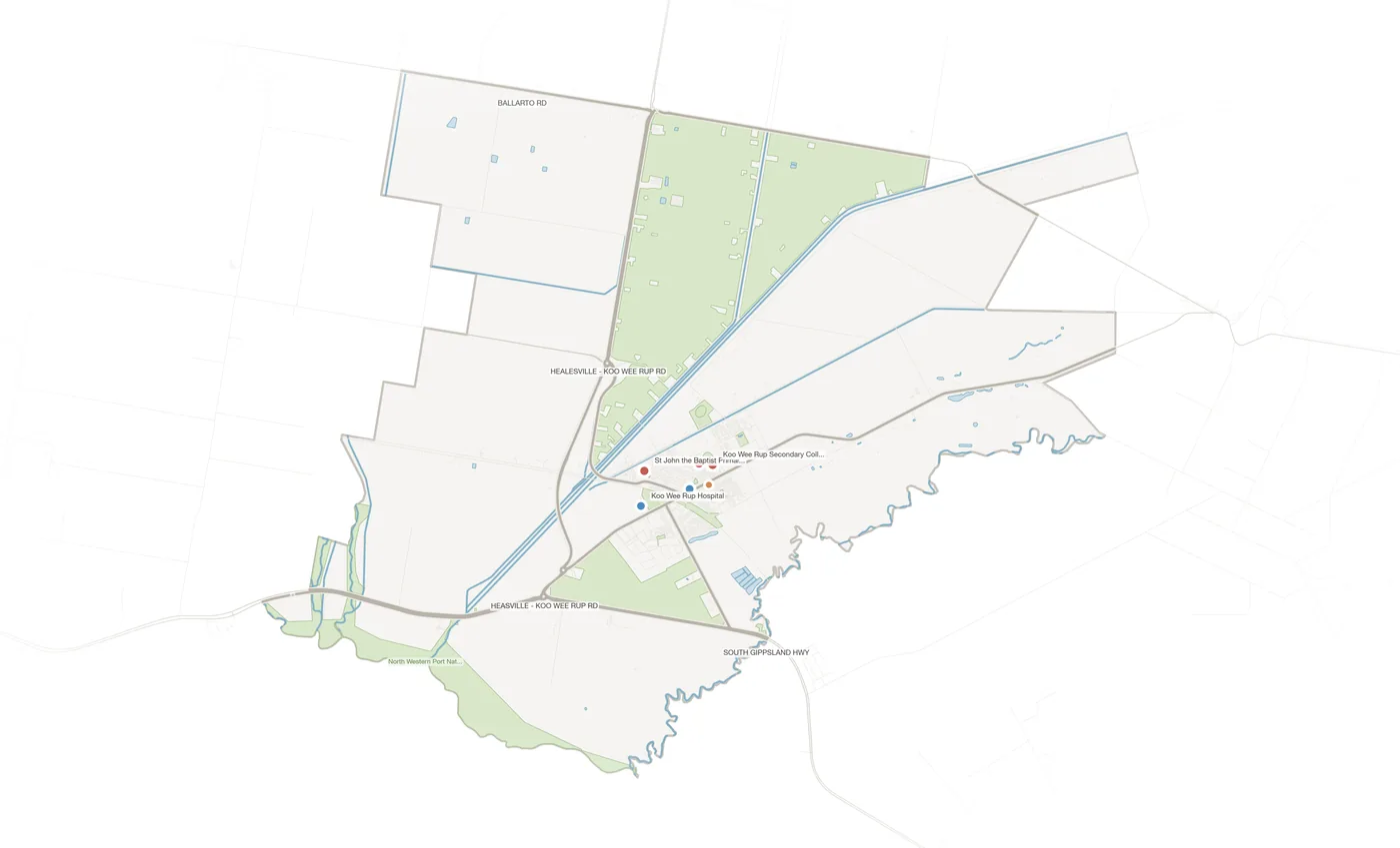Koo Wee Rup urban fabric map