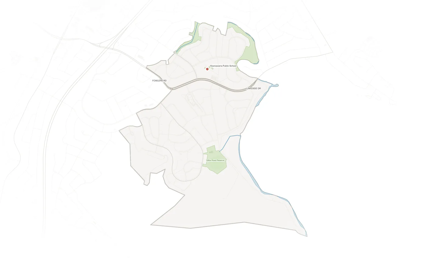 Koonawarra urban fabric map