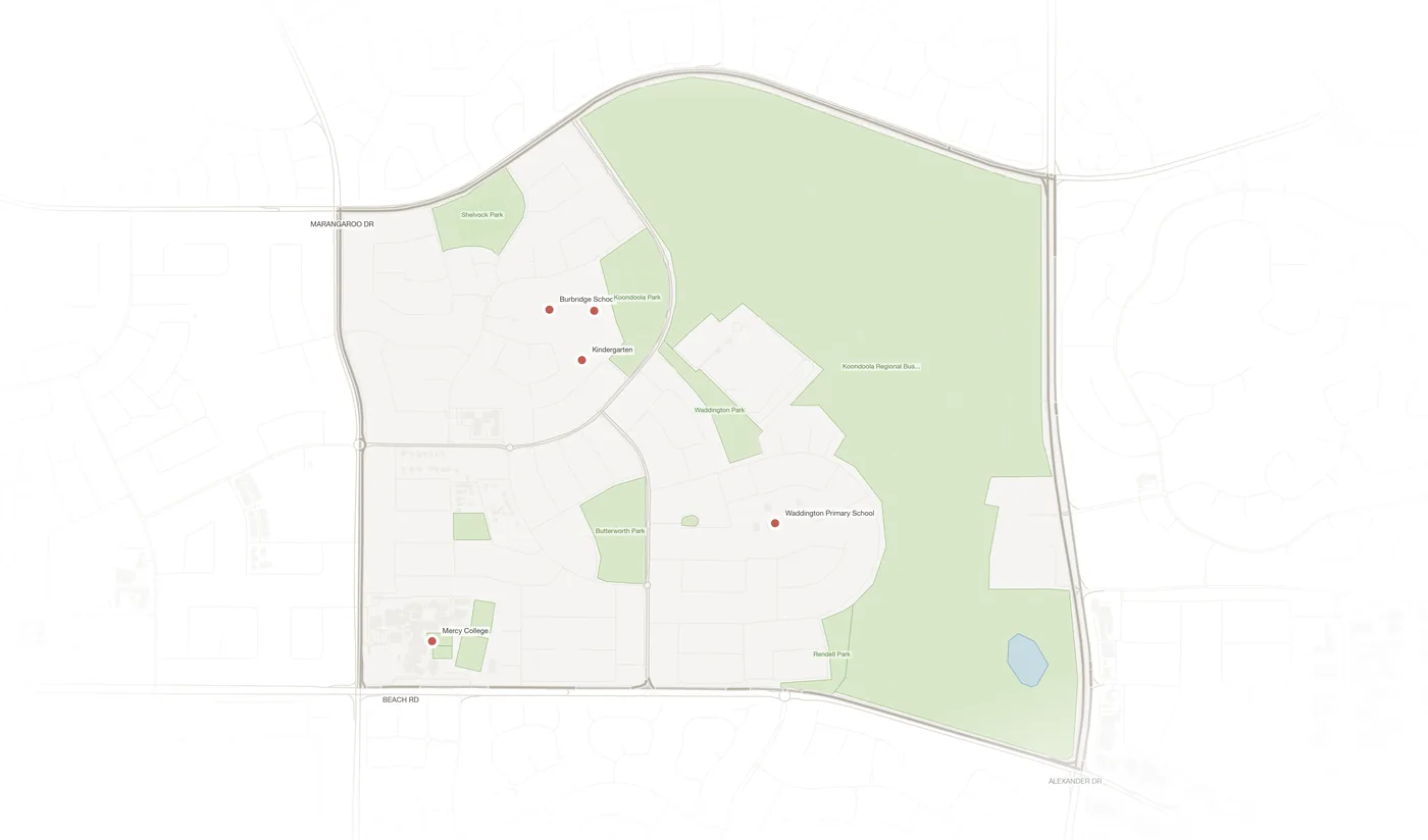 Koondoola urban fabric map