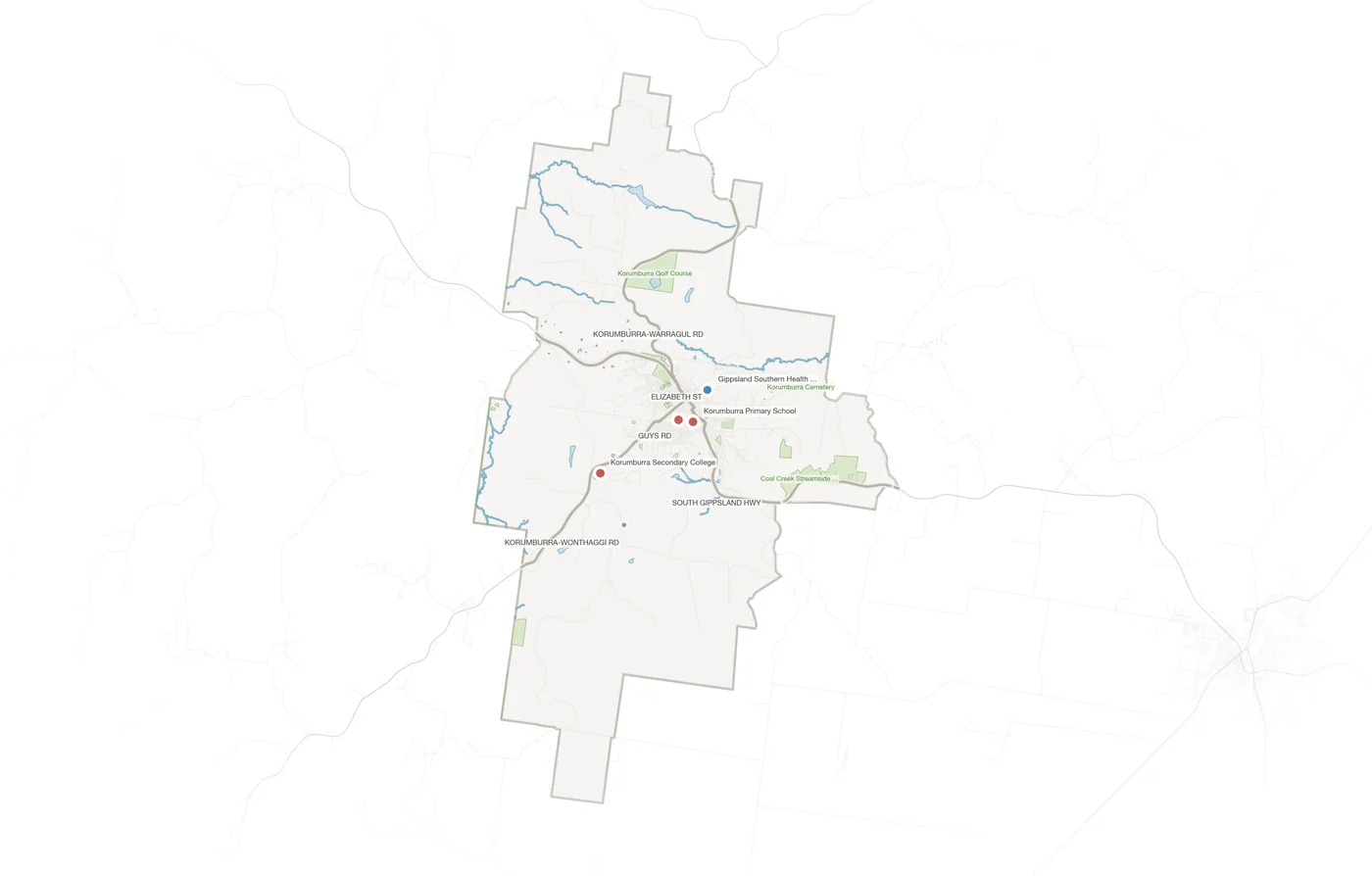 Korumburra urban fabric map