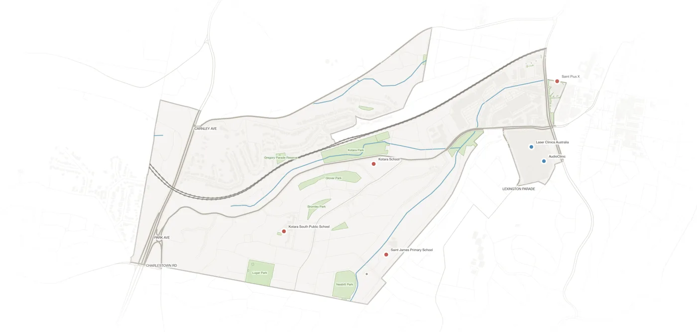 Kotara urban fabric map