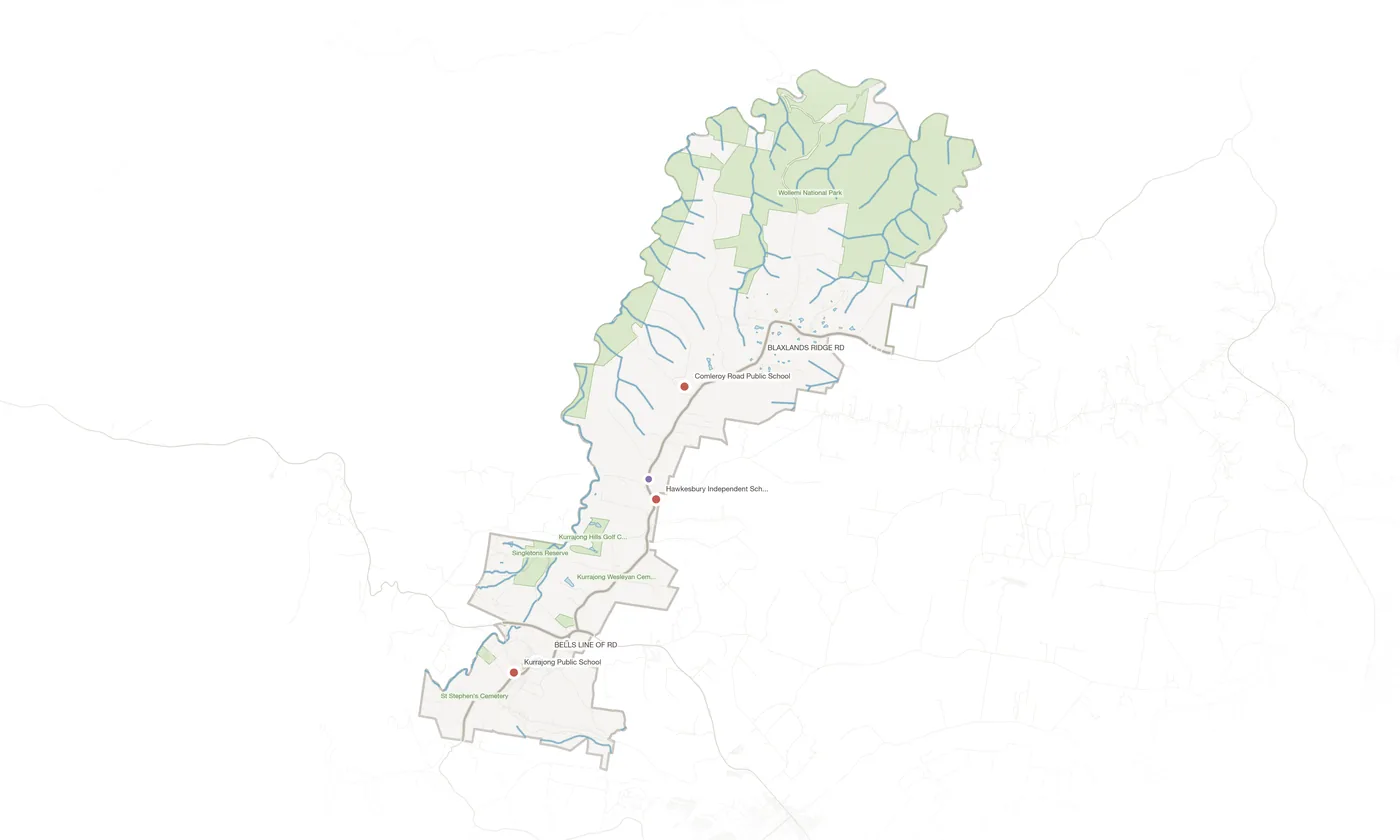 Kurrajong urban fabric map