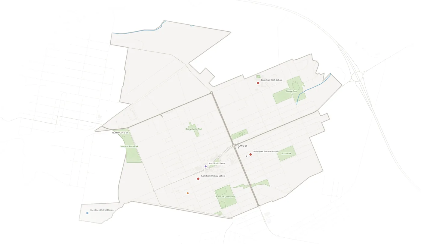 Kurri Kurri urban fabric map