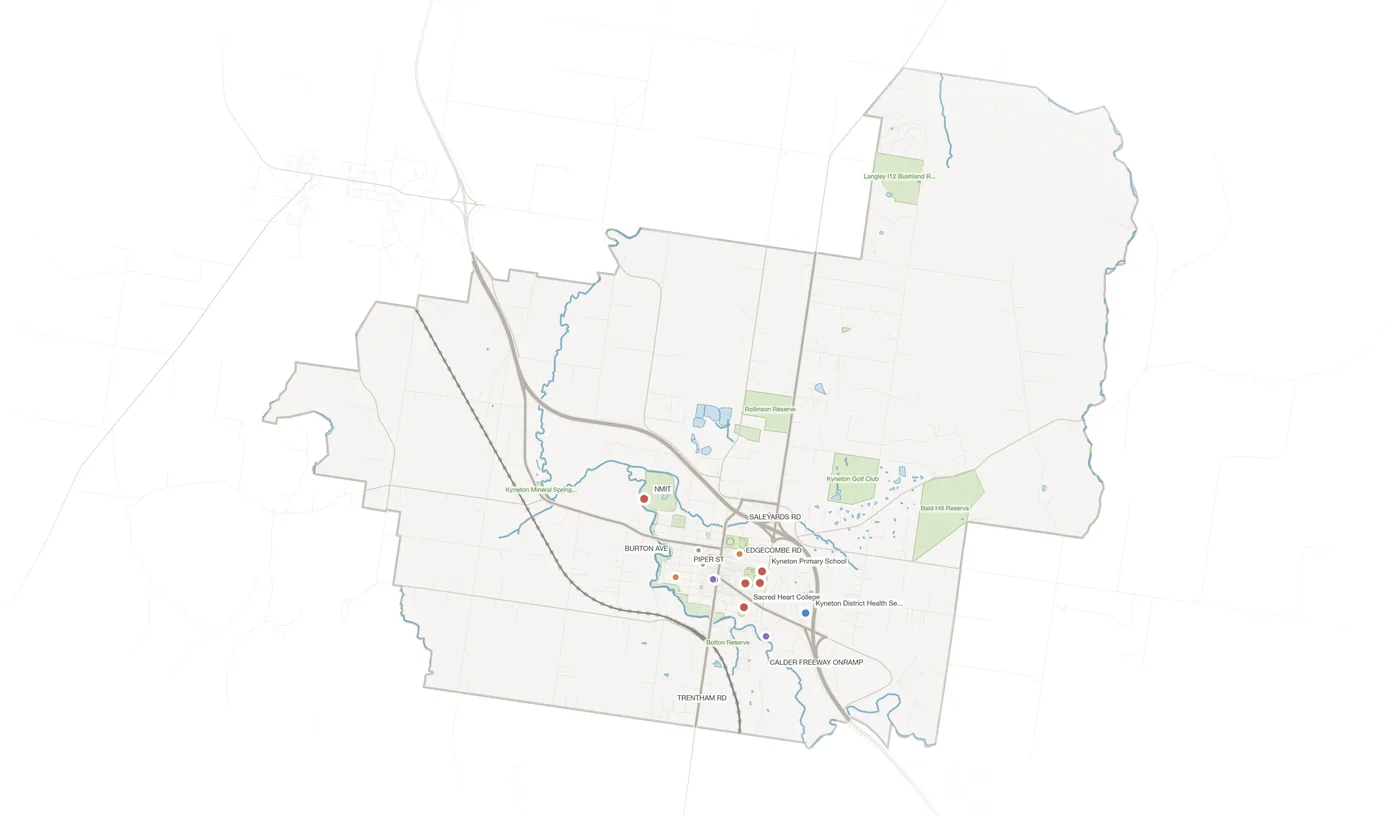 Kyneton urban fabric map