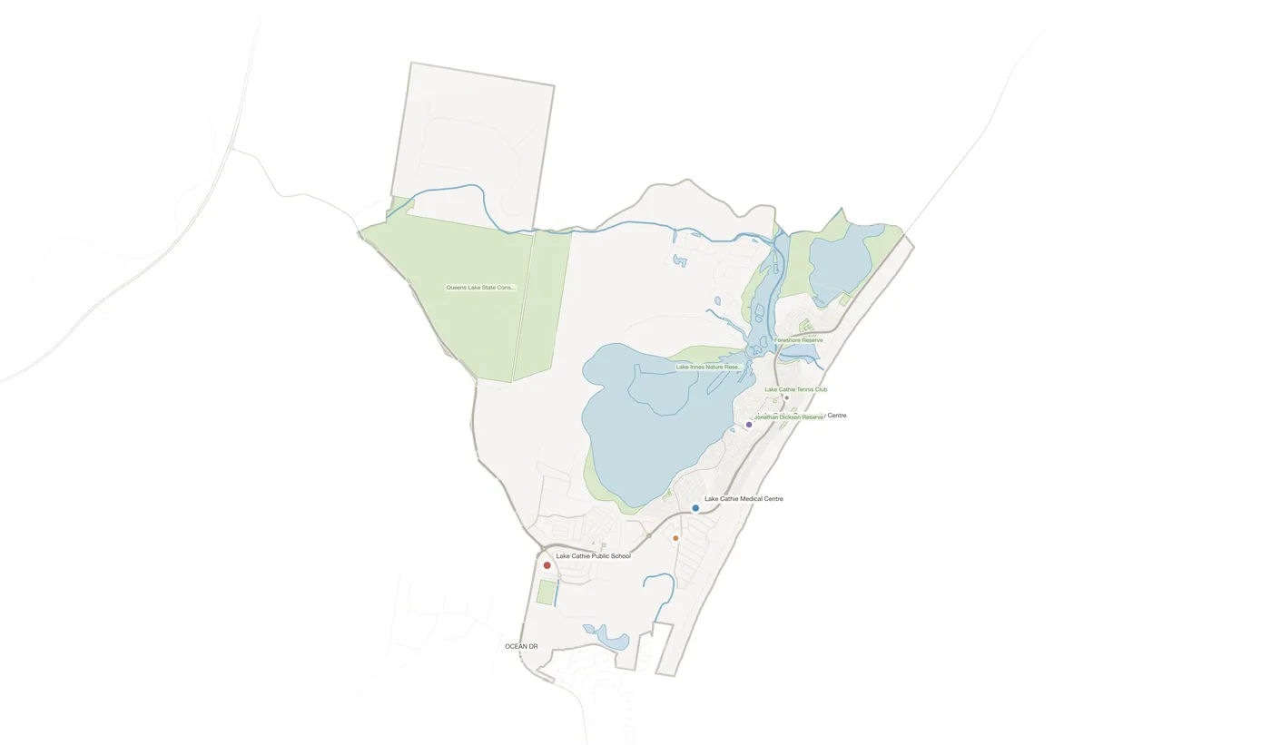 Lake Cathie urban fabric map