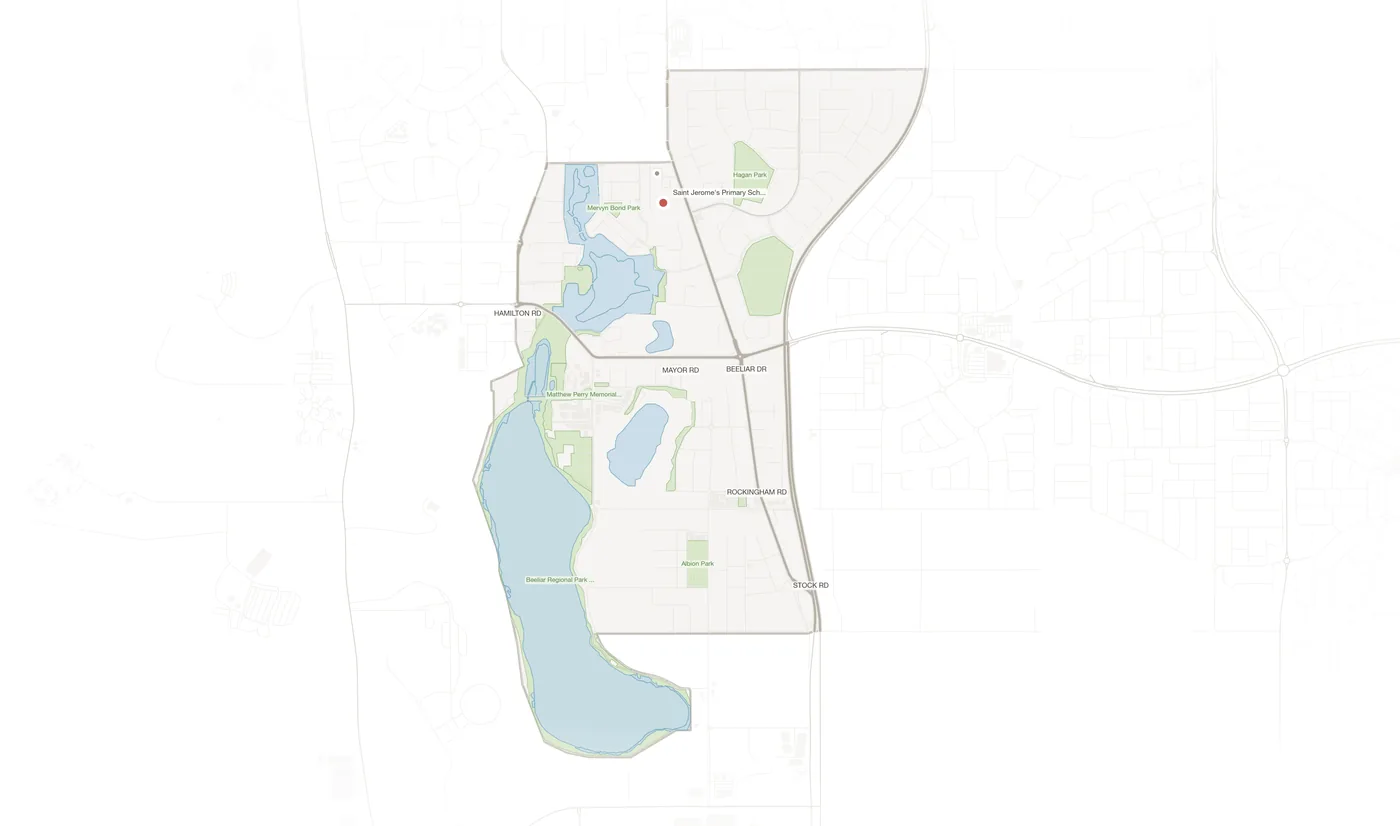 Lake Coogee urban fabric map