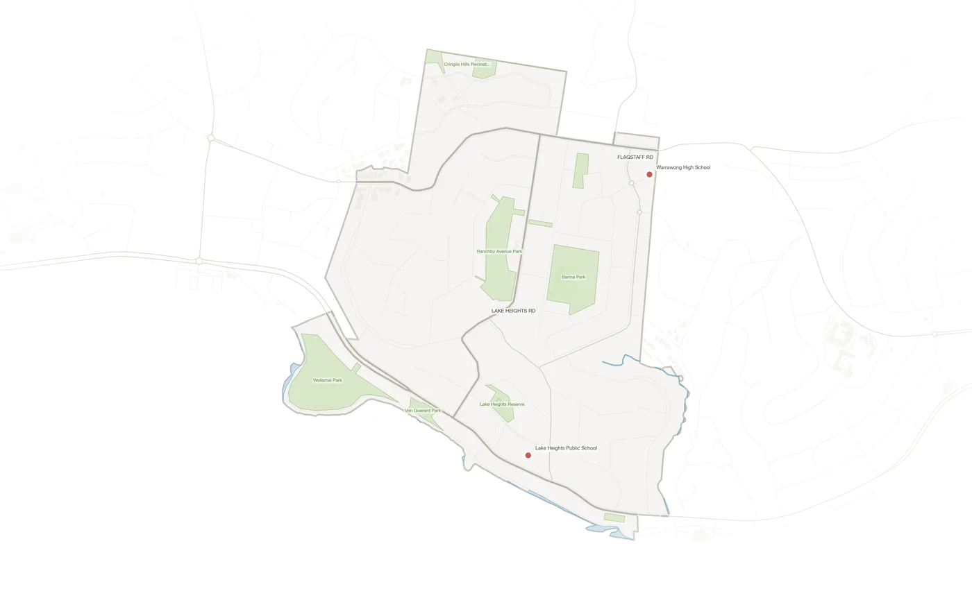Lake Heights urban fabric map
