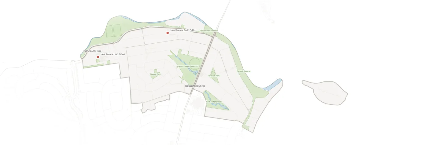 Lake Illawarra urban fabric map