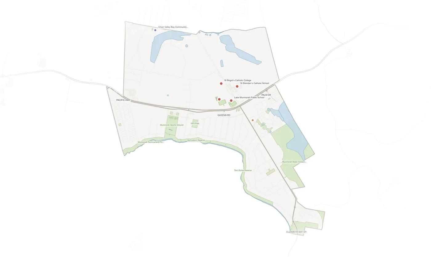 Lake Munmorah urban fabric map