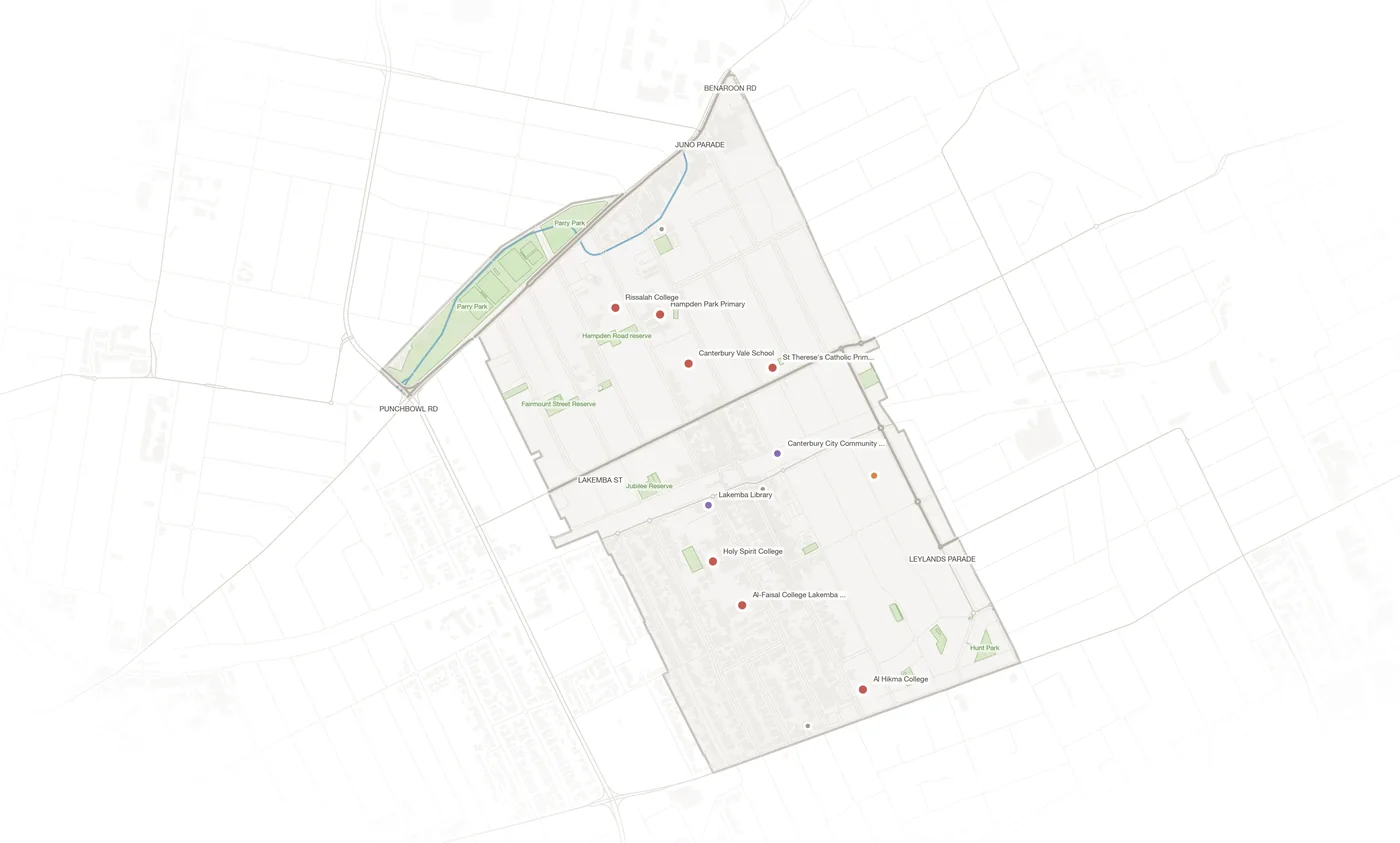 Lakemba urban fabric map
