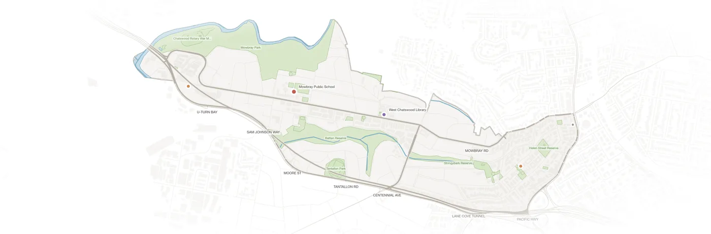 Lane Cove North urban fabric map