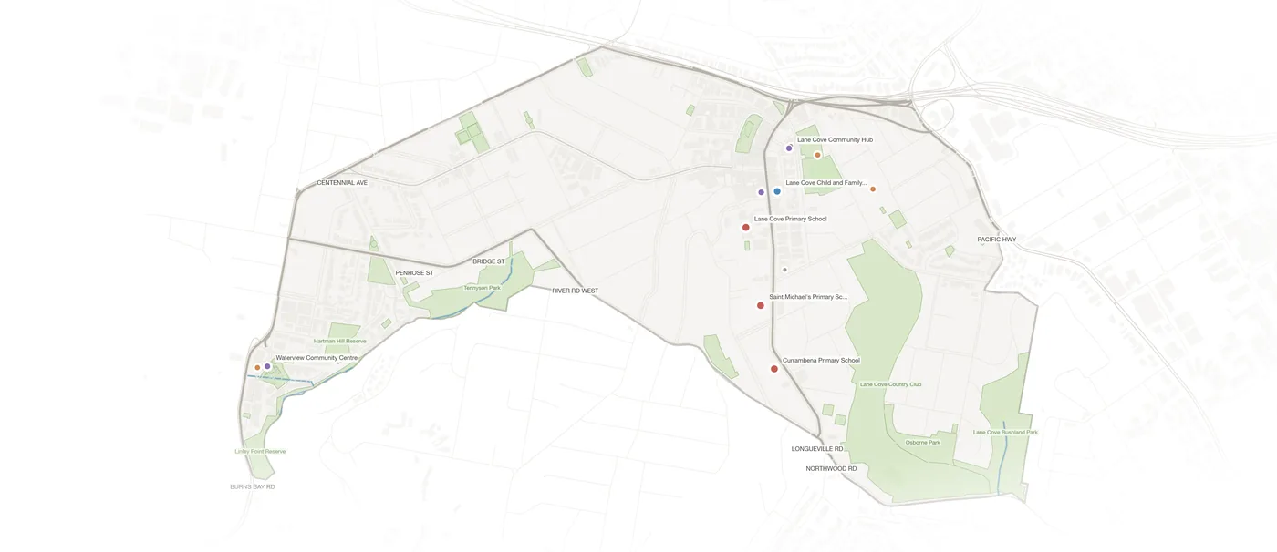 Lane Cove urban fabric map