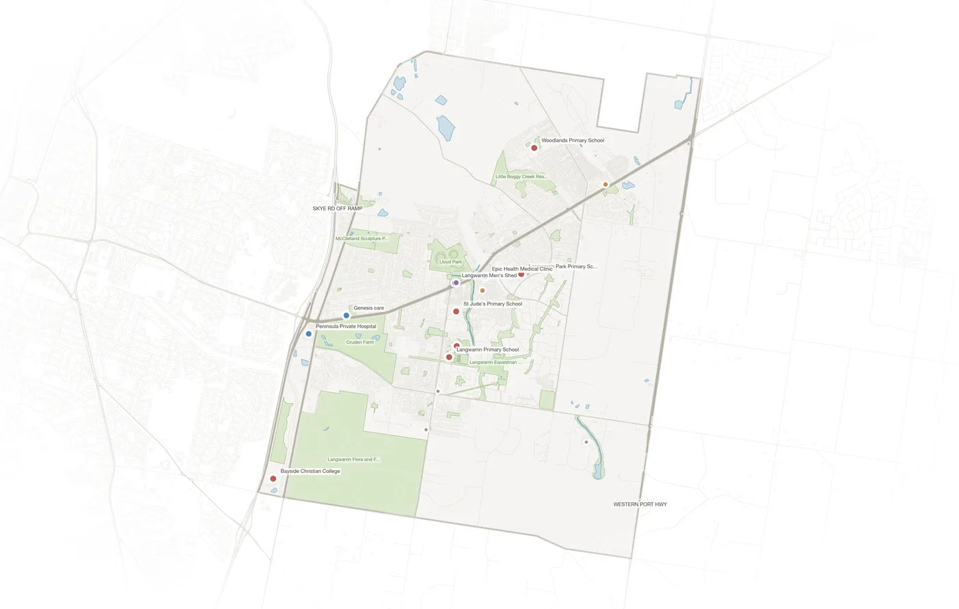 Langwarrin urban fabric map