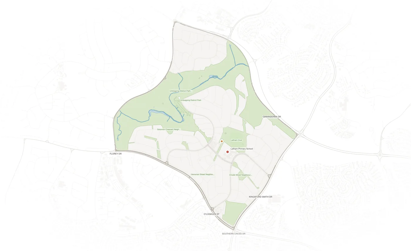 Latham urban fabric map