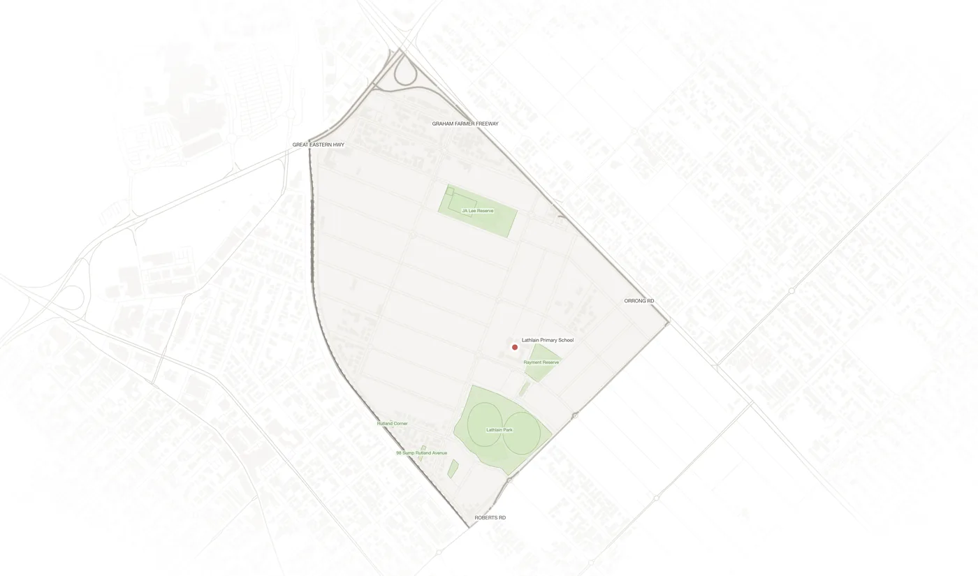 Lathlain urban fabric map