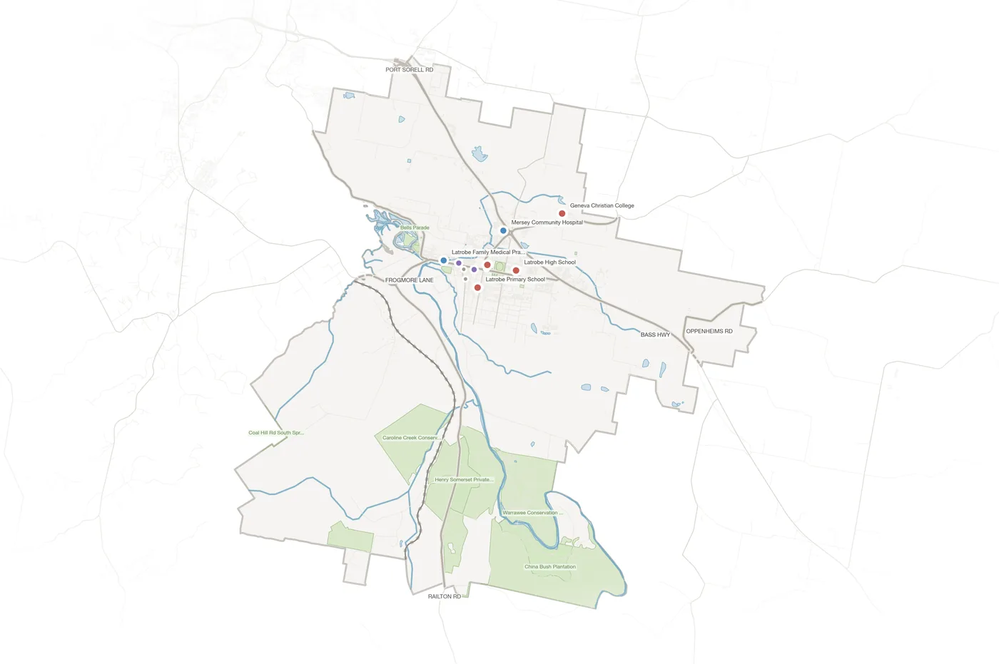 Latrobe urban fabric map