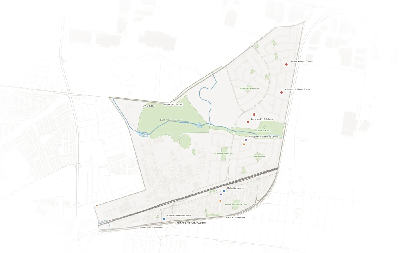 Laverton urban fabric map