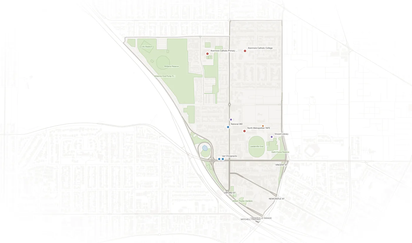 Leederville urban fabric map