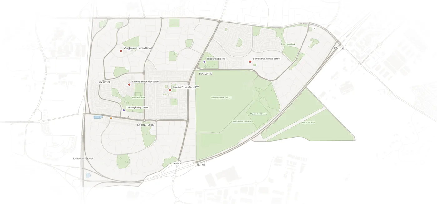 Leeming urban fabric map