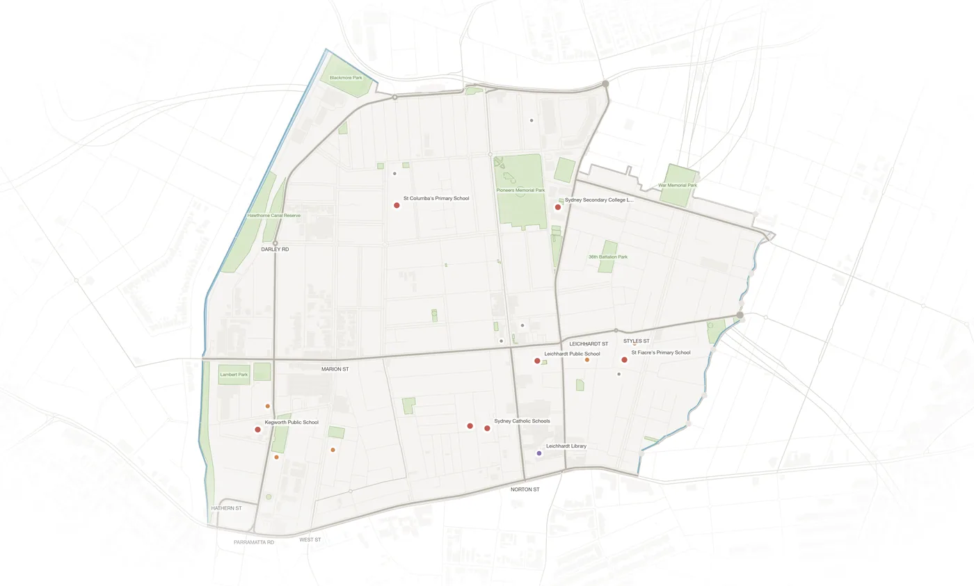 Leichhardt urban fabric map
