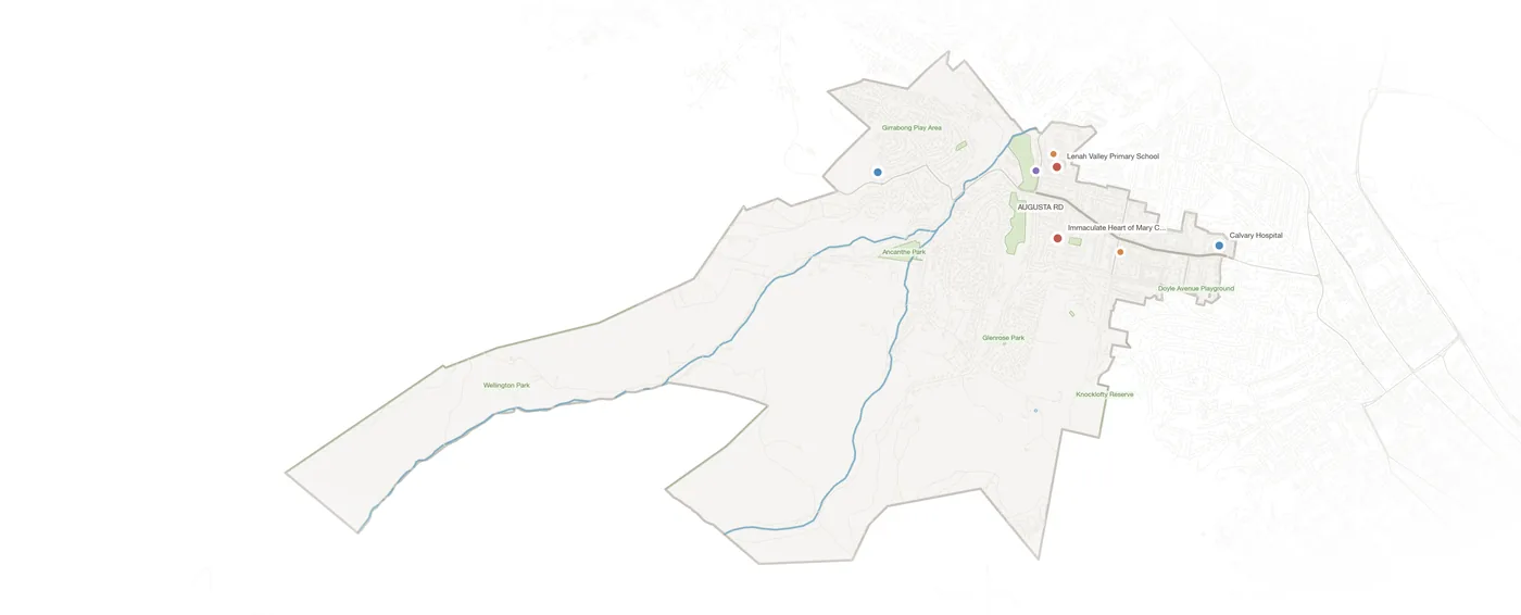 Lenah Valley urban fabric map
