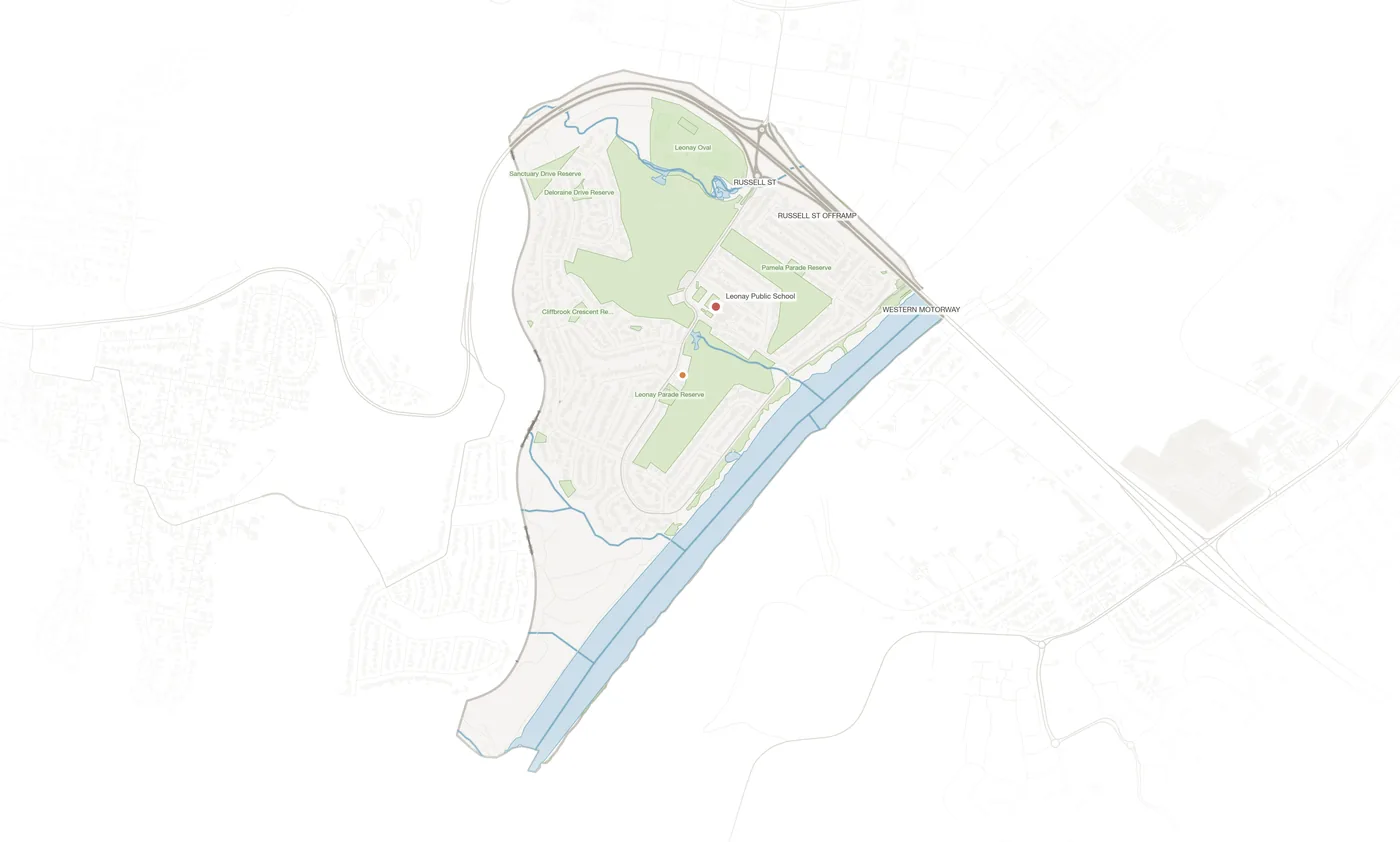 Leonay urban fabric map
