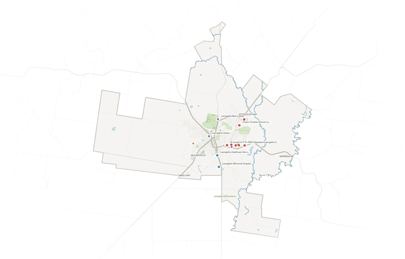 Leongatha urban fabric map