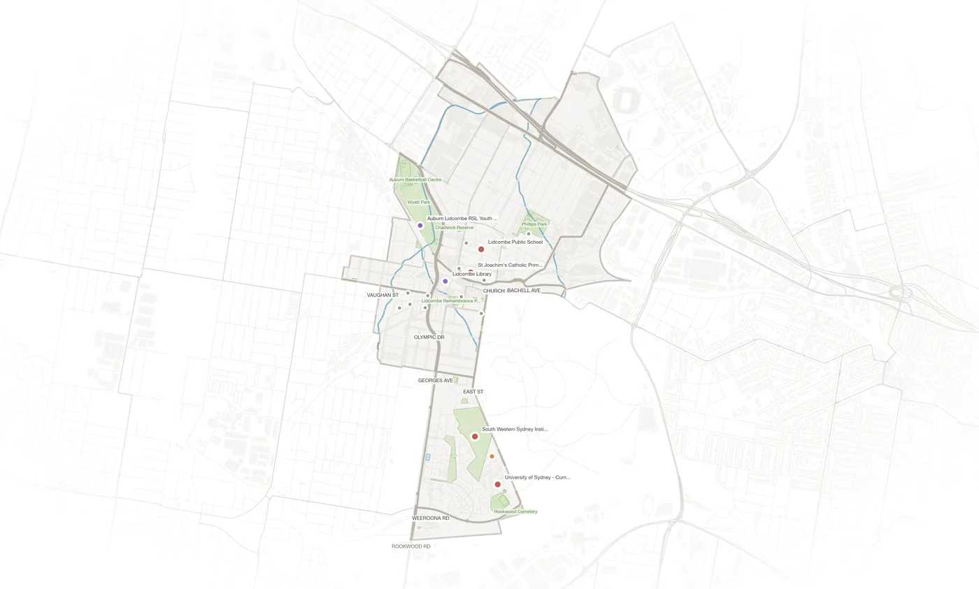 Lidcombe urban fabric map