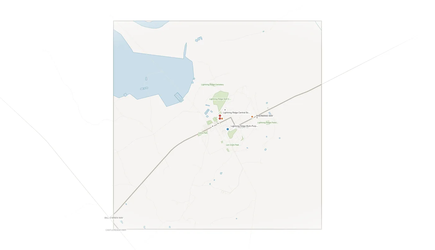 Lightning Ridge urban fabric map