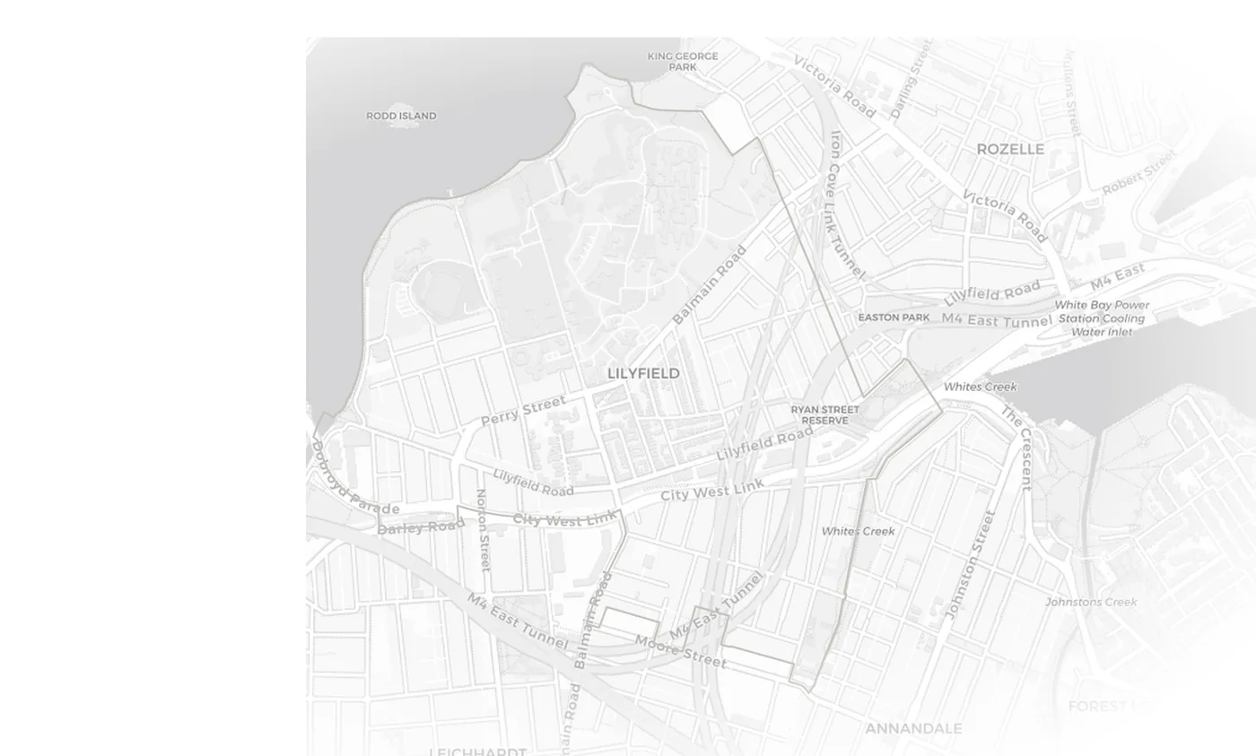 Lilyfield urban fabric map
