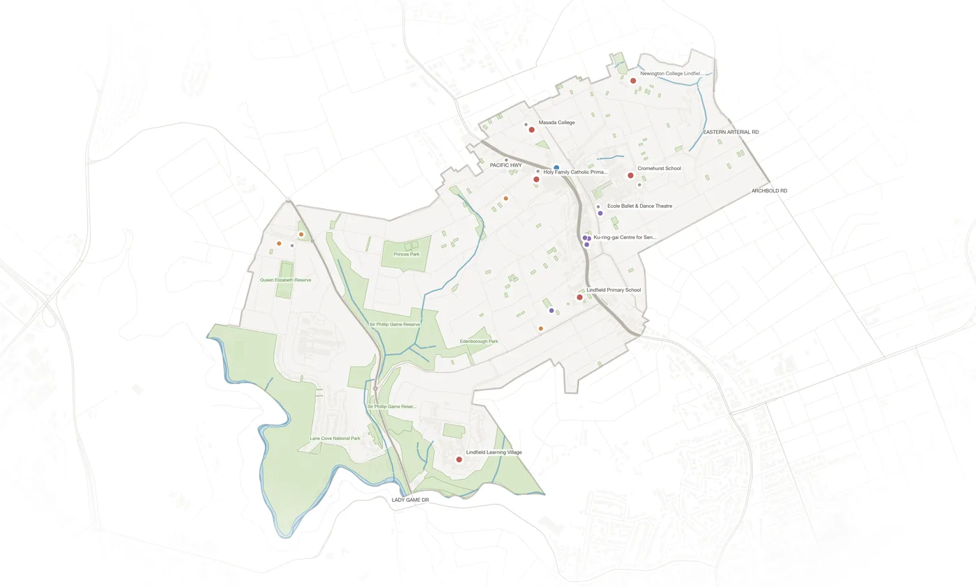 Lindfield urban fabric map