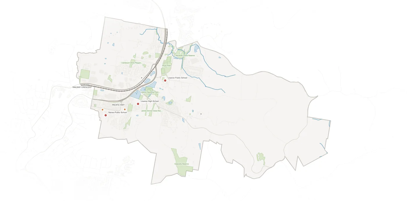 Lisarow urban fabric map