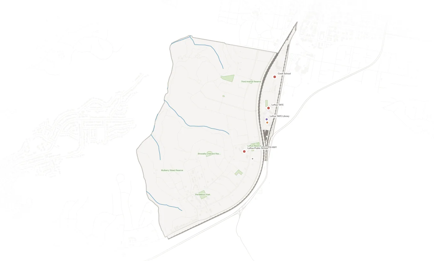 Loftus urban fabric map